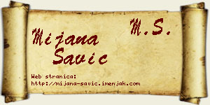 Mijana Savić vizit kartica